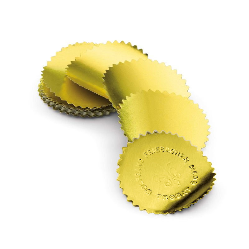 100 Siegeletiketten, Ø 55mm, gold
