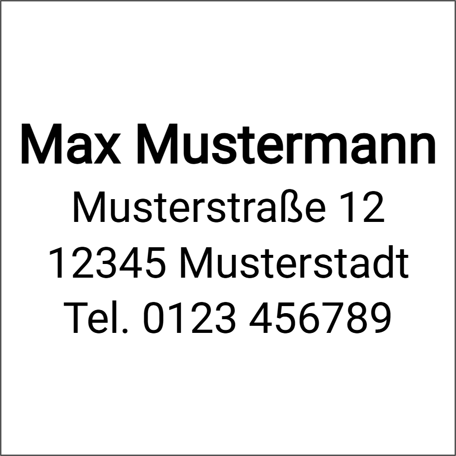 Vorschau der Vorlage 30x30 Adresse klassisch