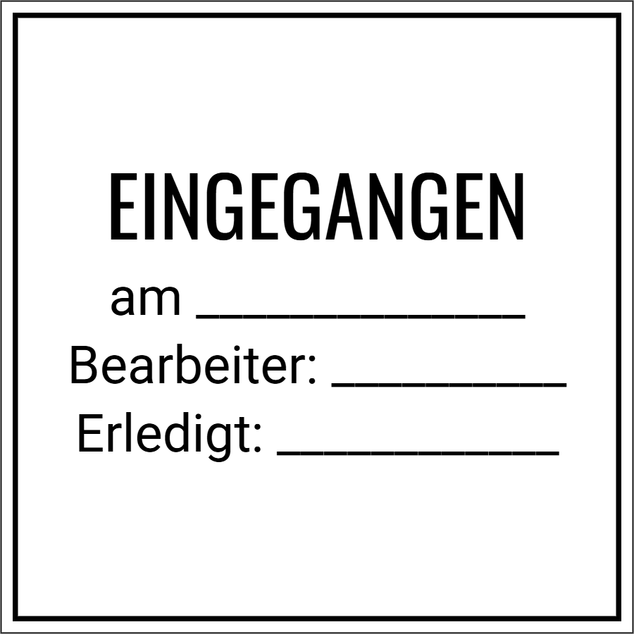 Vorschau der Vorlage 30x30 Eingangsstempel