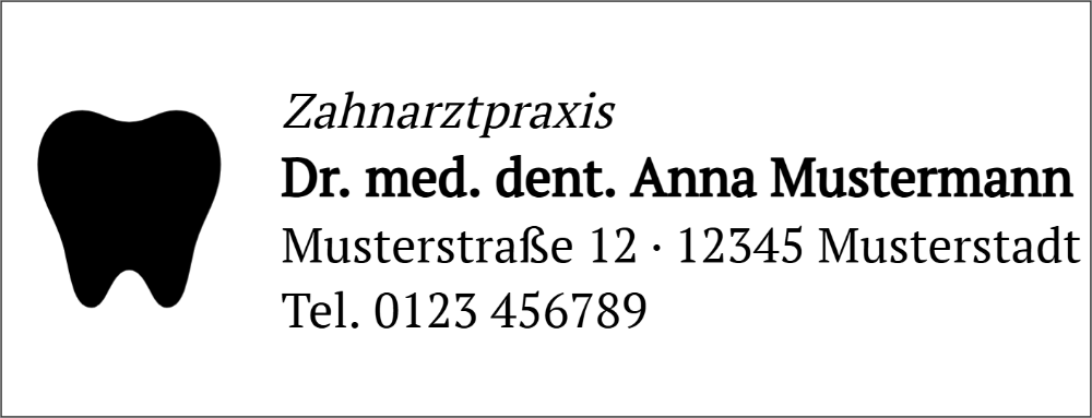 Vorschau der Vorlage 47x18 Zahnarztpraxis