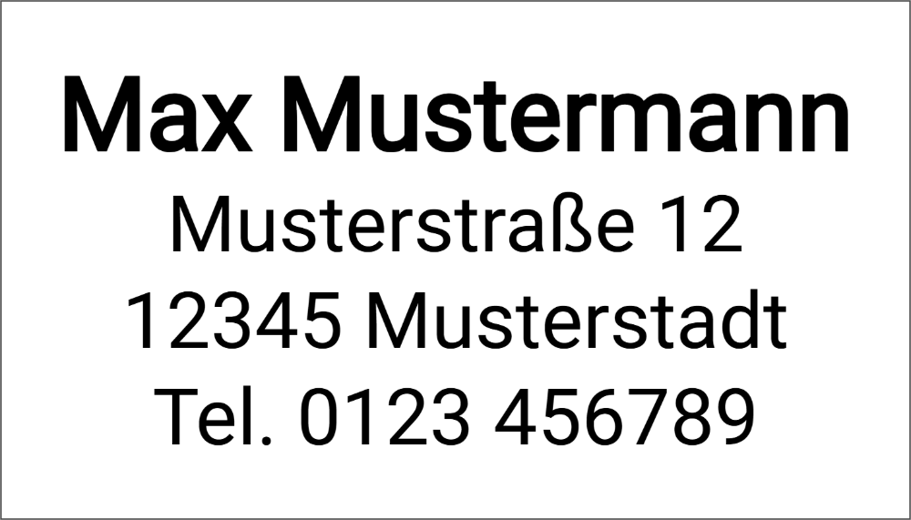 Vorschau der Vorlage 49x28 Adresse klassisch