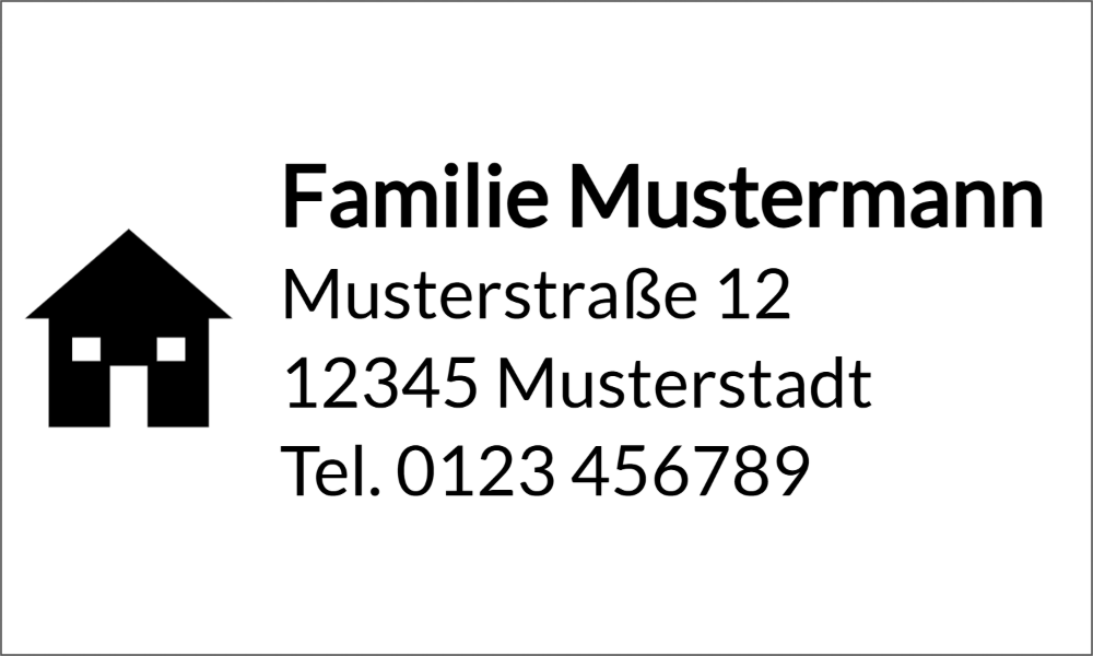 Vorschau der Vorlage 50x30 Adresse mit Haus