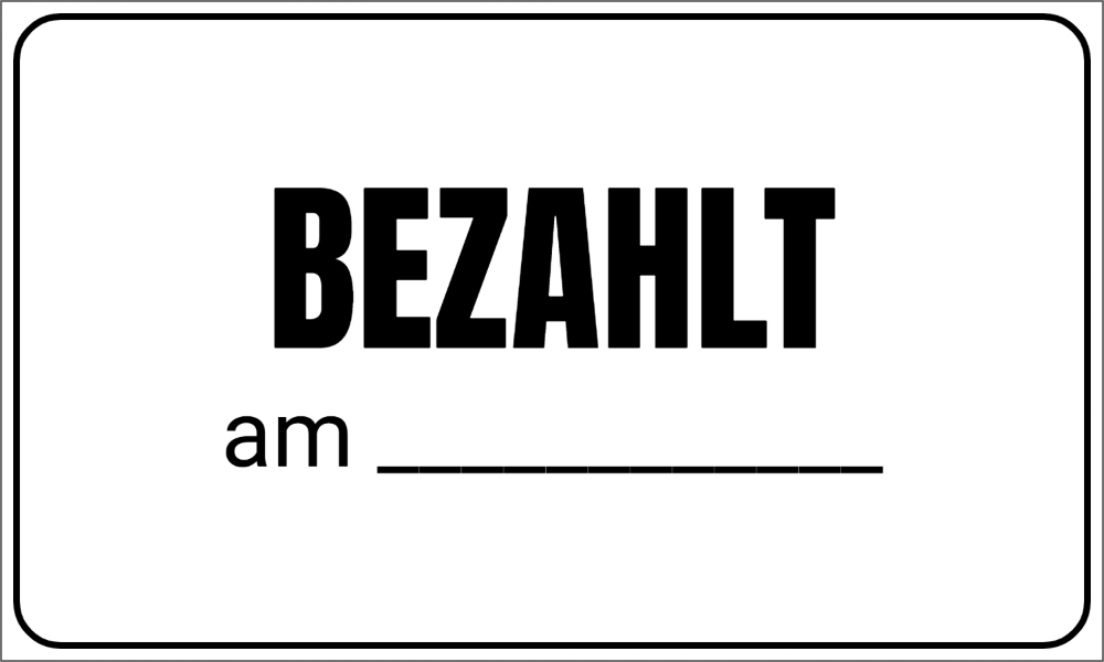 Vorschau der Vorlage 50x30 Bezahlt