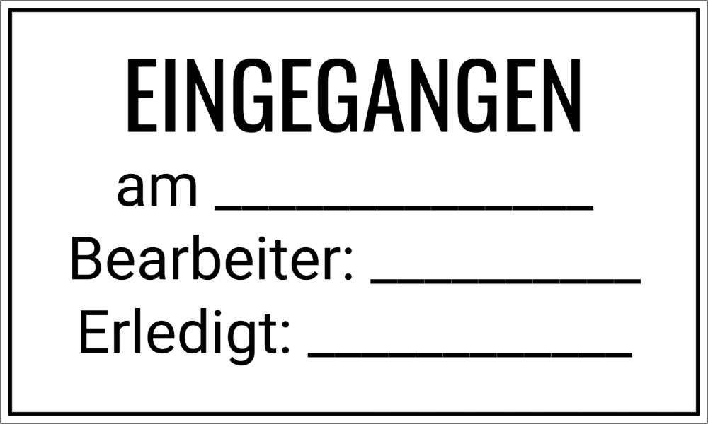 Vorschau der Vorlage 50x30 Eingangsstempel
