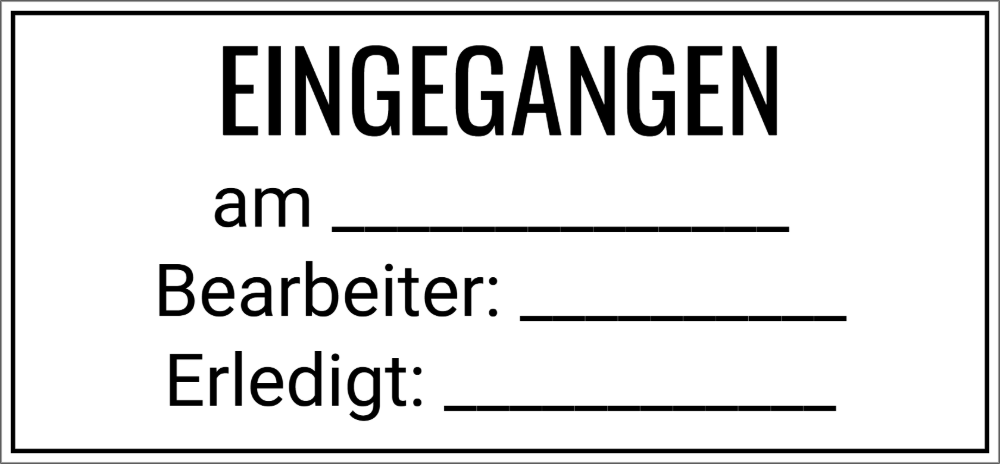 Vorschau der Vorlage 56x26 Eingangsstempel