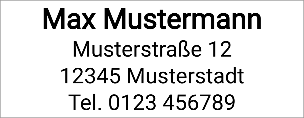 Vorschau der Vorlage 59x23 Adresse klassisch
