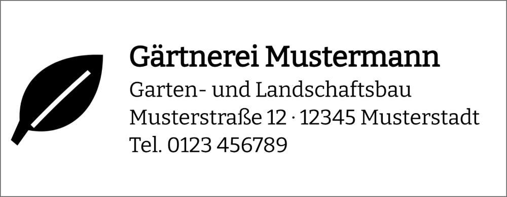Vorschau der Vorlage 59x23 Gärtnerei
