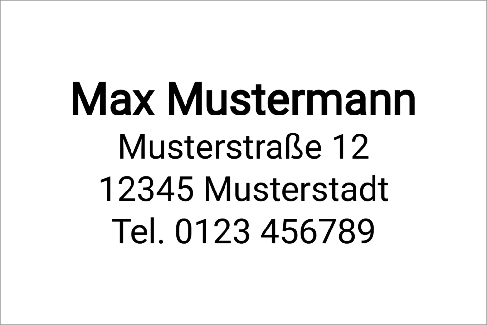 Vorschau der Vorlage 60x40 Adresse klassisch
