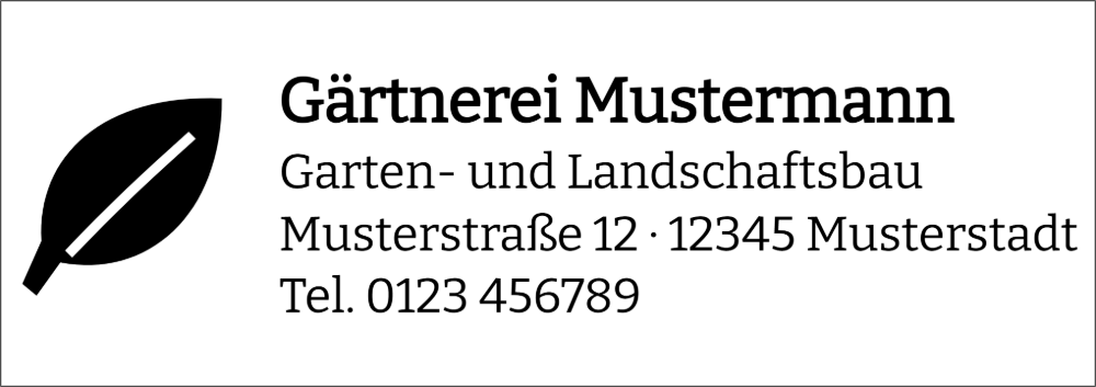 Vorschau der Vorlage 68x24 Gärtnerei