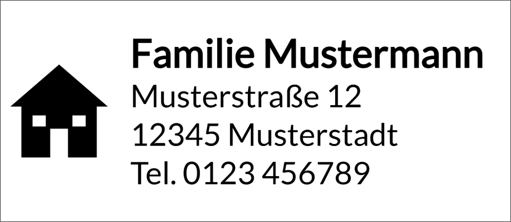 Vorschau der Vorlage 69x30 Adresse mit Haus