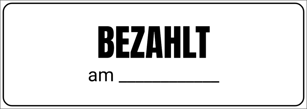 Vorschau der Vorlage 70x25 Bezahlt