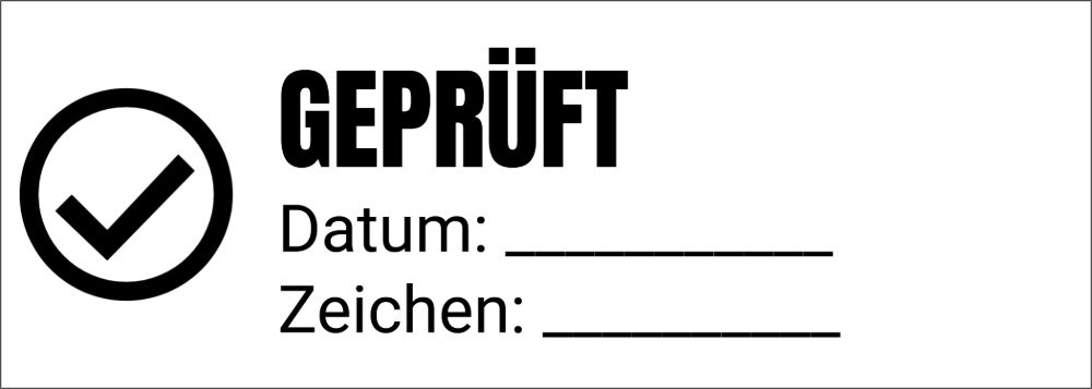 Vorschau der Vorlage 70x25 Geprüft