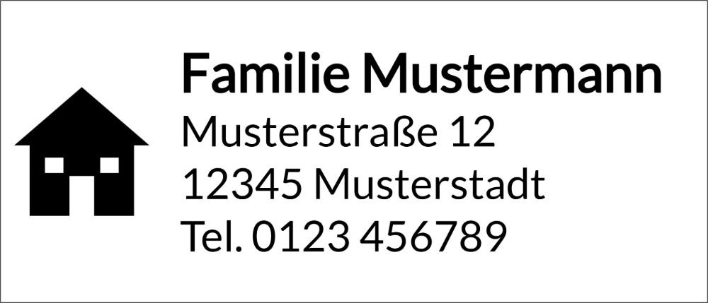 Vorschau der Vorlage 70x30 Adresse mit Haus