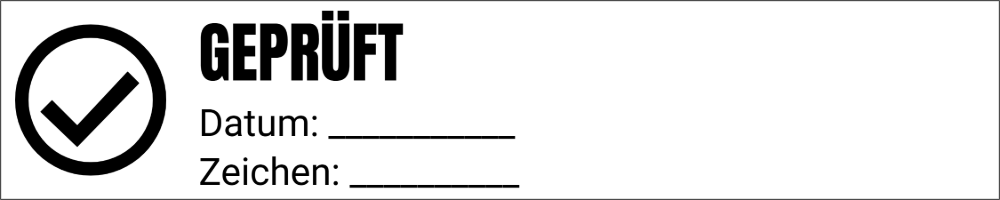 Vorschau der Vorlage 75x15 Geprüft