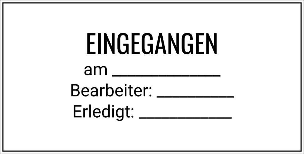 Vorschau der Vorlage 75x38 Eingangsstempel
