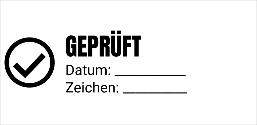 Vorschau der Vorlage 76x37 Geprüft