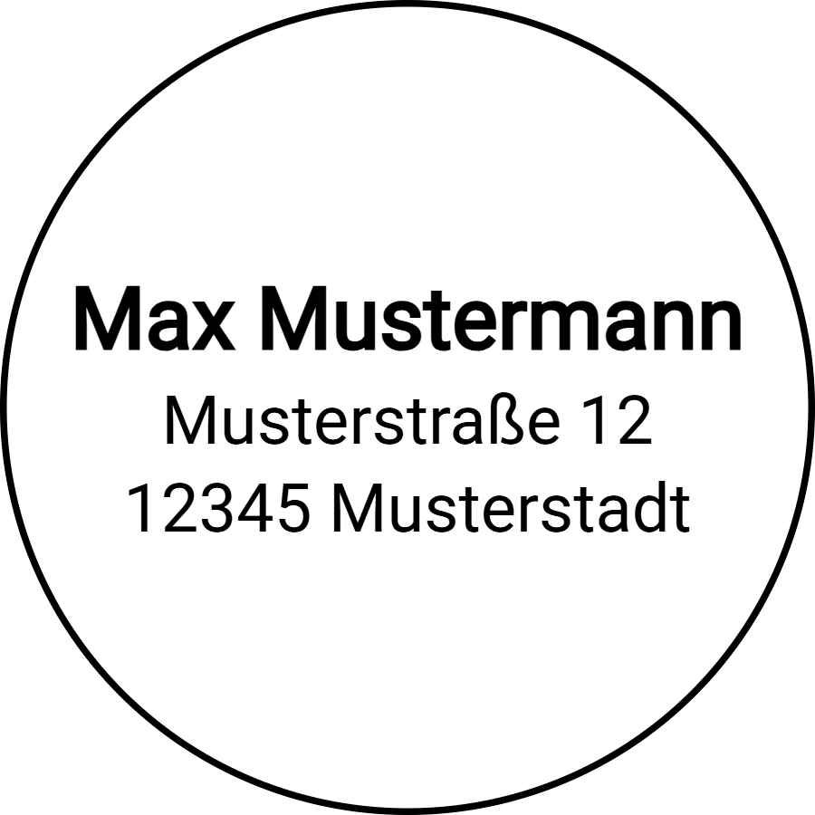 Vorschau der Vorlage Ø30 Adresse rund