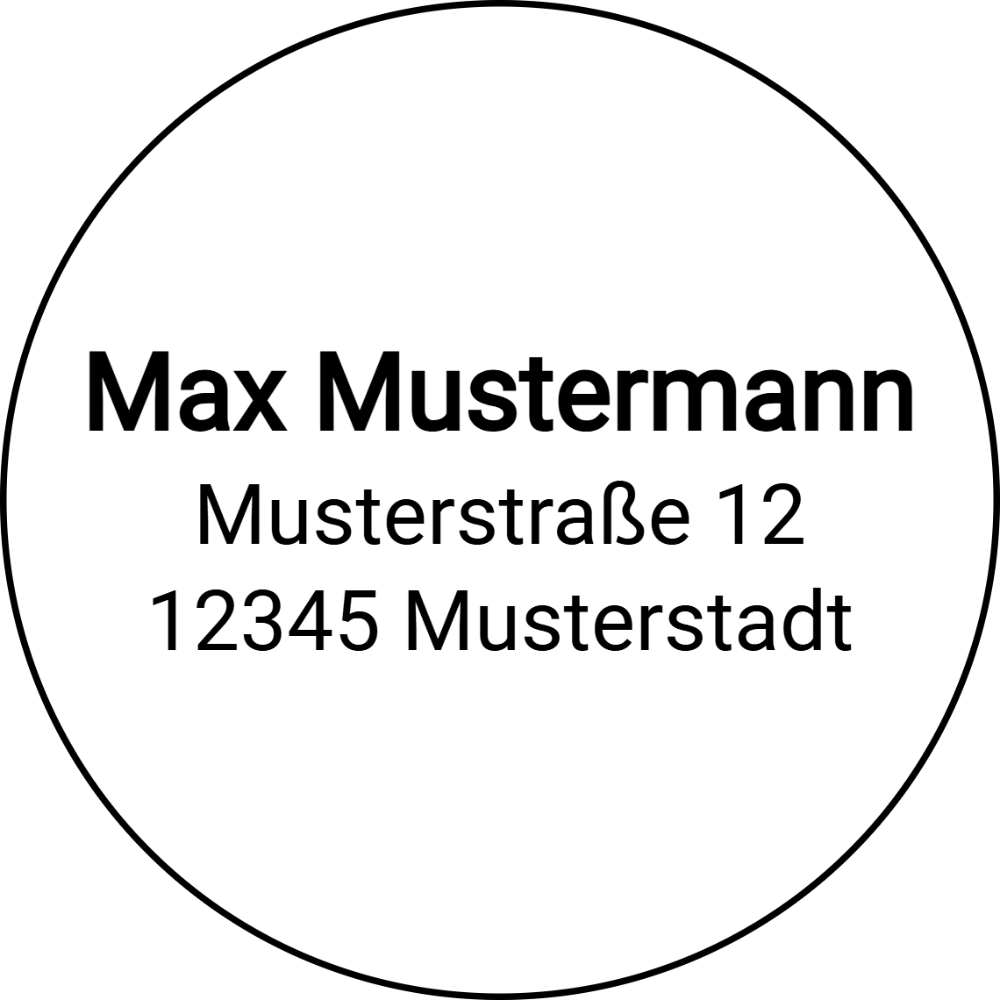 Vorschau der Vorlage Ø38 Adresse rund