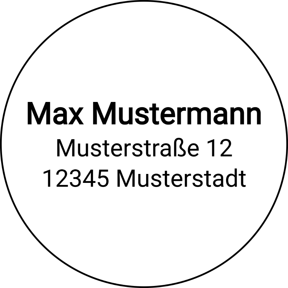 Vorschau der Vorlage Ø42 Adresse rund