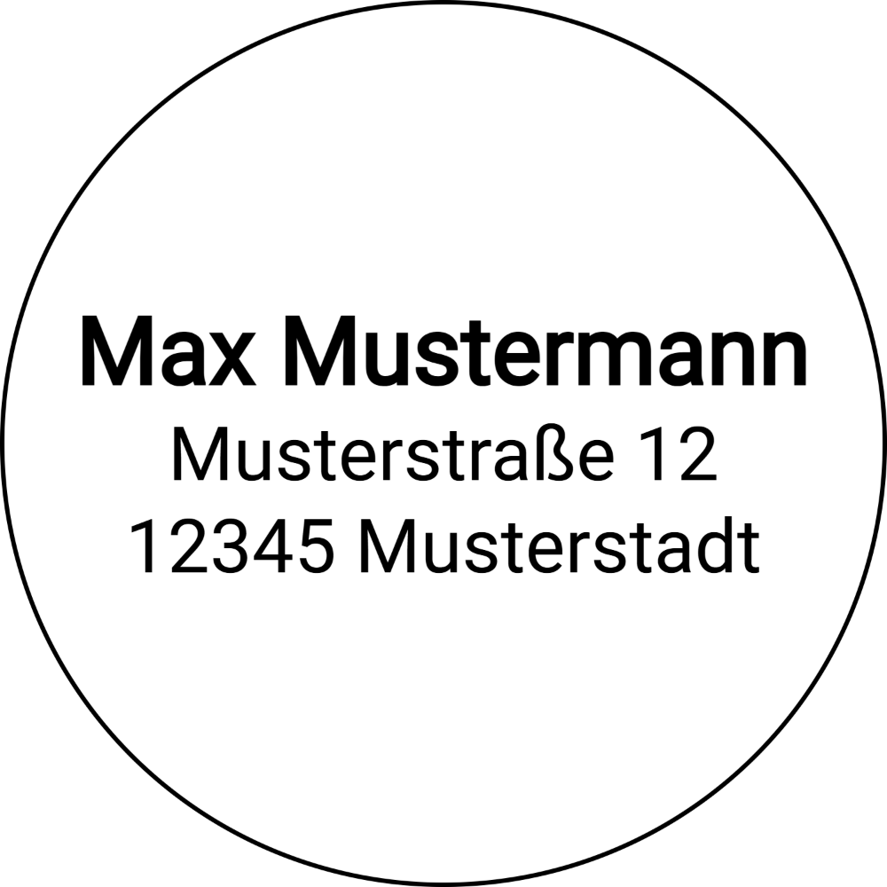 Vorschau der Vorlage Ø50 Adresse rund
