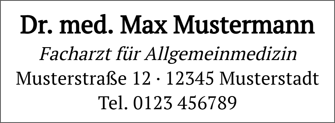 Vorschau der Vorlage 38x14 Praxis