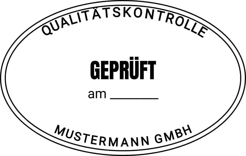 Vorschau der Vorlage 55x35 oval Geprüft