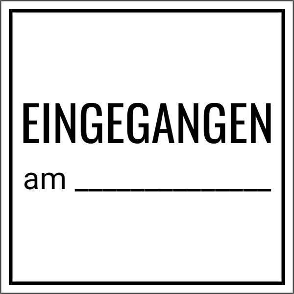 Vorschau der Vorlage 20x20 Eingangsstempel