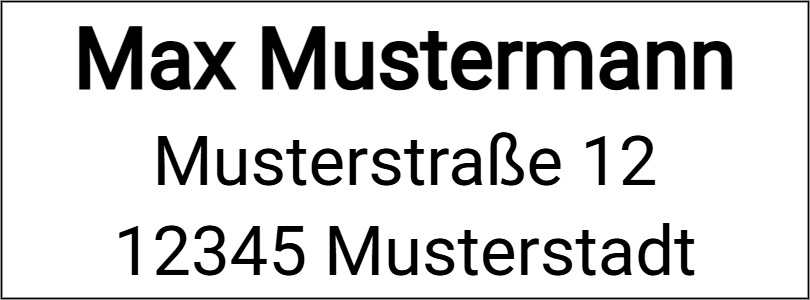 Vorschau der Vorlage 27x10 Adresse klassisch